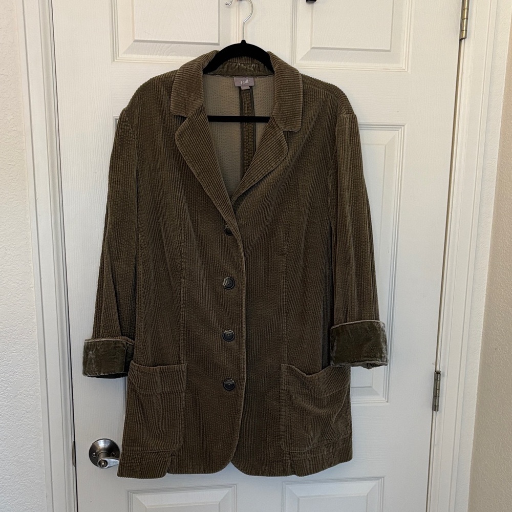 J. Jill Olive Green Corduroy Blazer